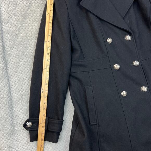 Tommy Hilfiger Womens Peacoat Wool Blend Sailor Coat Double Breast Lined Blk XL - Picture 13 of 16